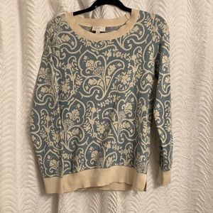 NWT Loft Blue and Cream Sweater